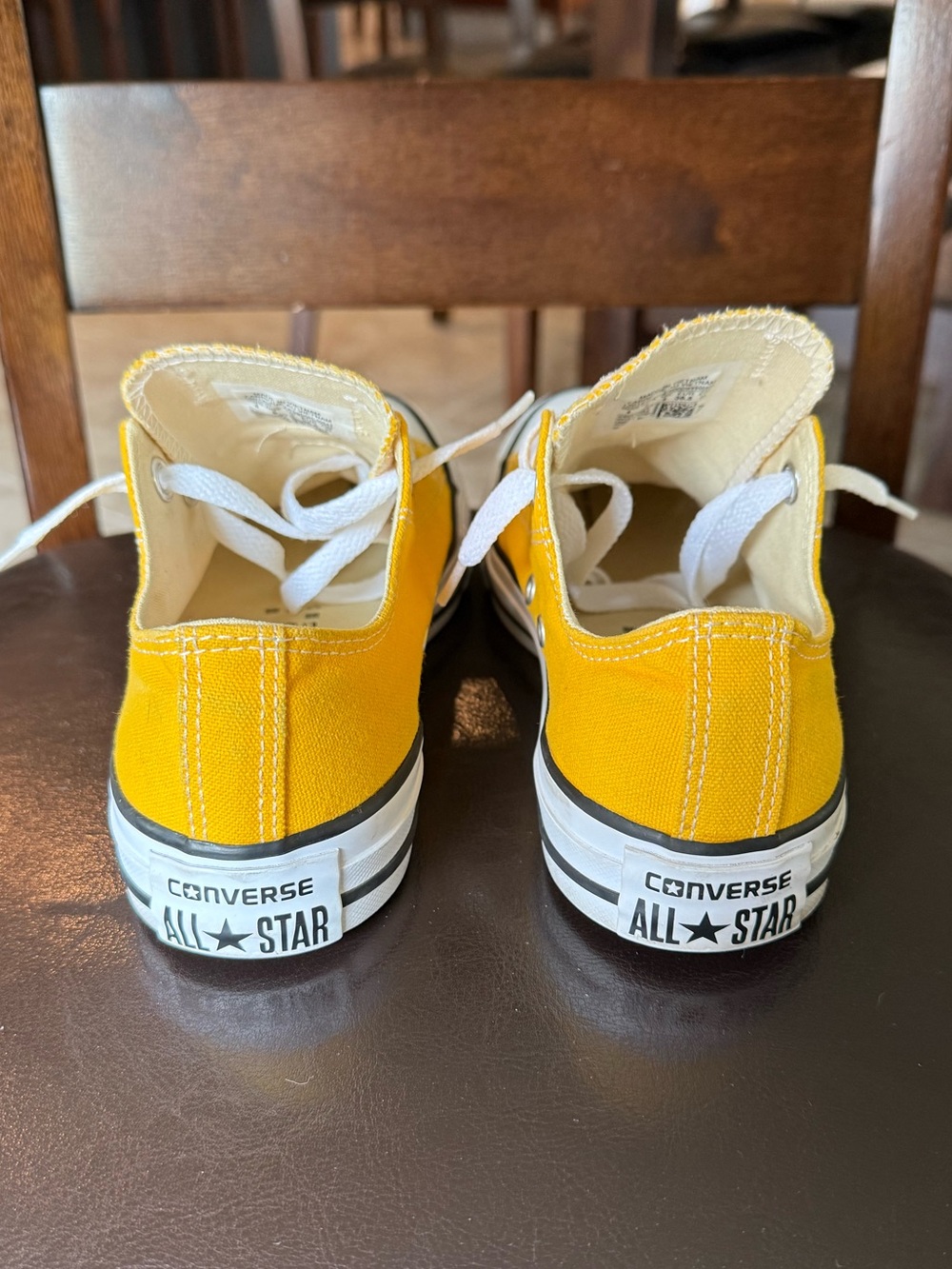 Converse Low Top Sneakers in Bright Yellow with White Accents - Picture 2 of 3